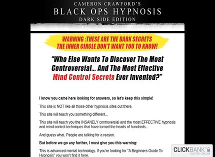 Homepage - Black Ops Hypnosis Review