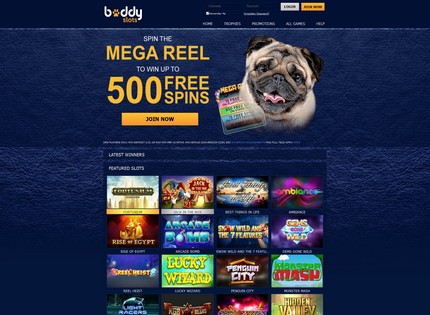 Homepage - Buddy Slots Review