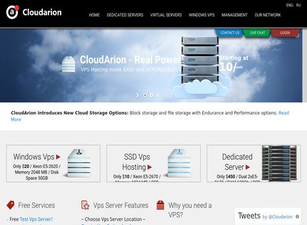 Homepage - Cloudarion Review