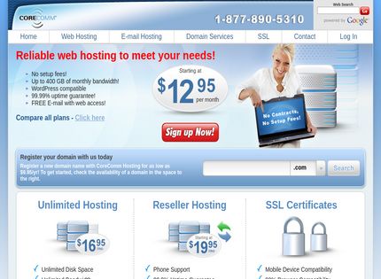 Homepage - CoreComm Hosting Review