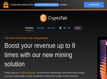 Homepage - CryptoTab Review