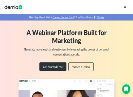 Homepage - Demio Review
