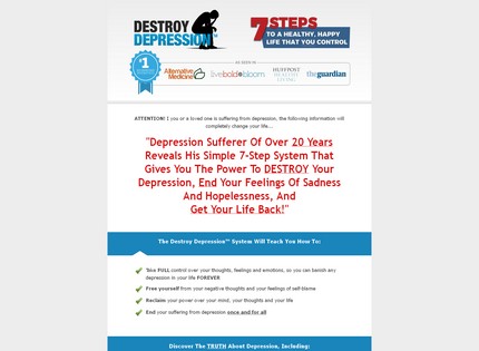 Homepage - Destroy Depression System Review