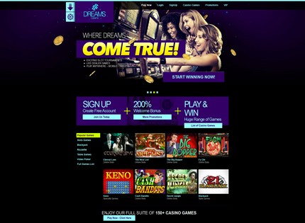 Homepage - Dreams Casino Review