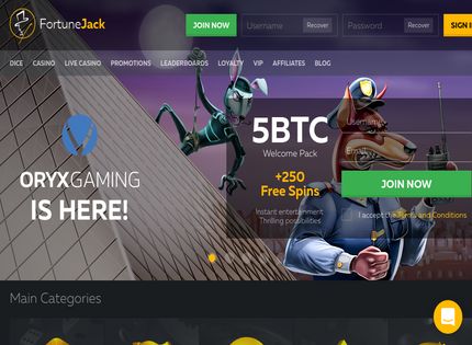 Homepage - FortuneJack Review