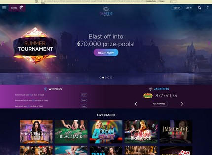 Homepage - Genesis Casino Review