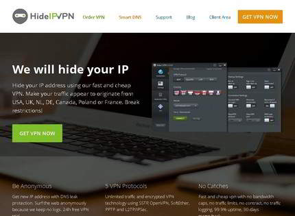 Homepage - HideIPVPN Review