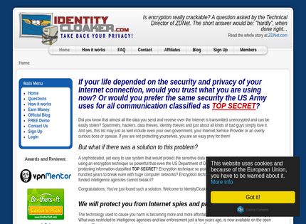 Homepage - Identity Cloaker Review