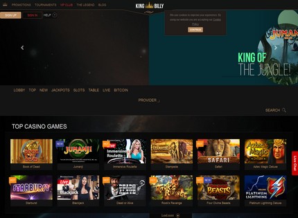 Homepage - King Billy Casino Review