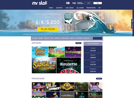 Homepage - Mr Slot Casino Review