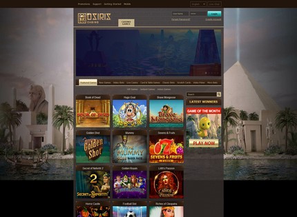 Homepage - Osiris Casino Review