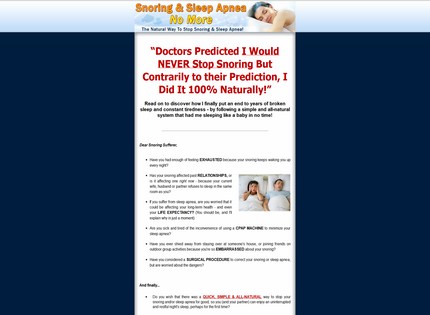 Homepage - Snoring and Sleep Apnea No More Review