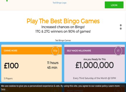 Homepage - Ted Bingo Review
