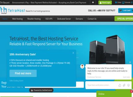 Homepage - TetraHost Review