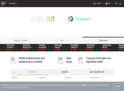 Homepage - WhiteBIT Review