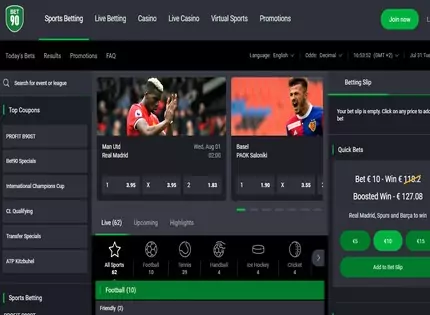Homepage - Bet 90 Review