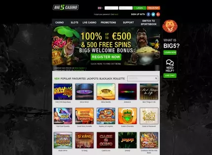 Homepage - Big 5 Casino Review