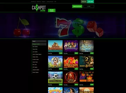 Homepage - Cashpot Casino Review
