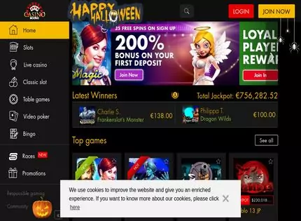 Homepage - Casino Moons Review