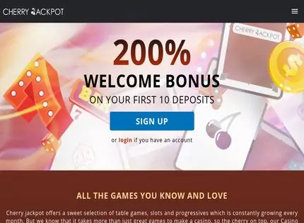 Homepage - Cherry Jackpot Casino Review
