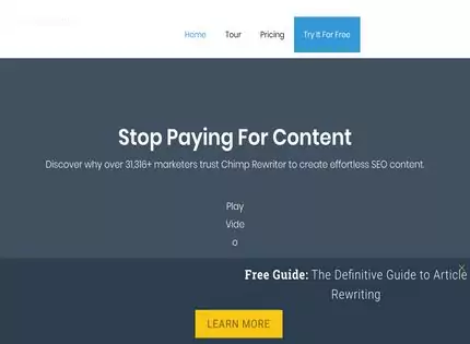 Homepage - Chimp Rewriter Review