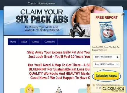 Homepage - Claim Your Six Pack Abs Review