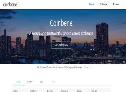 Homepage - Coinbene Review