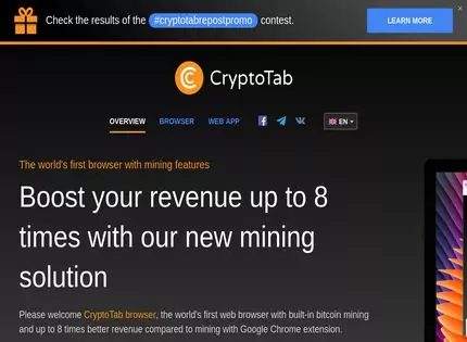 Homepage - CryptoTab Review
