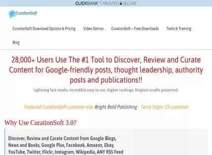 Homepage - CurationSoft Review