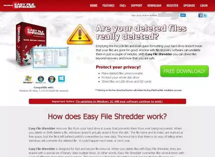 Homepage - Easy File Shredder Review
