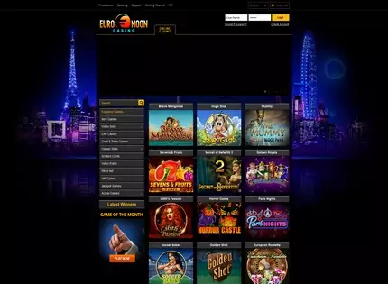 Homepage - Euromoon Casino Review