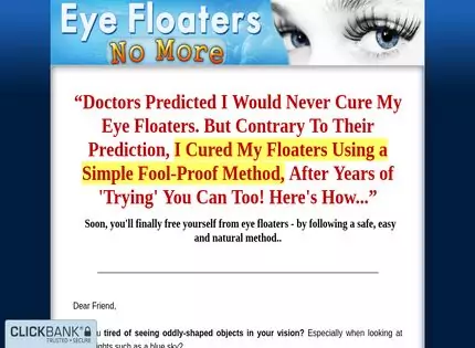 Homepage - Eye Floaters No More Review