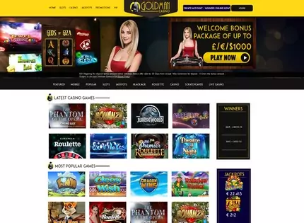 Homepage - Goldman Casino Review