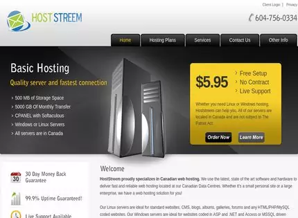 Homepage - HostStreem.com Review