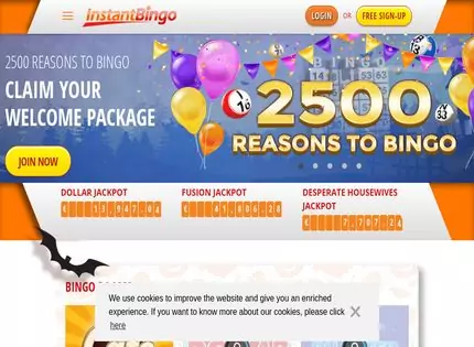 Homepage - InstantBingo.com Review