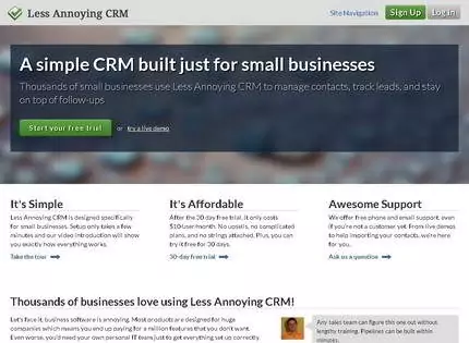 Homepage - Less Annoying CRM Review