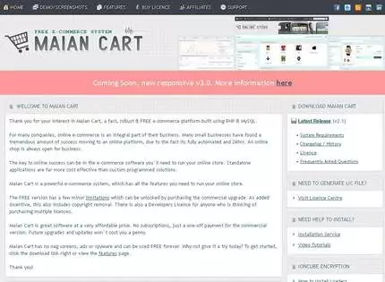 Homepage - Maian Cart Review