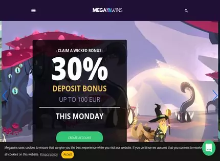 Homepage - MegaWins Review