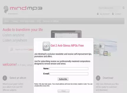 Homepage - MindMp3.com Review