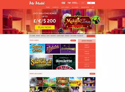 Homepage - Mr Mobi Casino Review