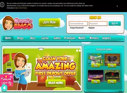 Homepage - Mummies Bingo Review