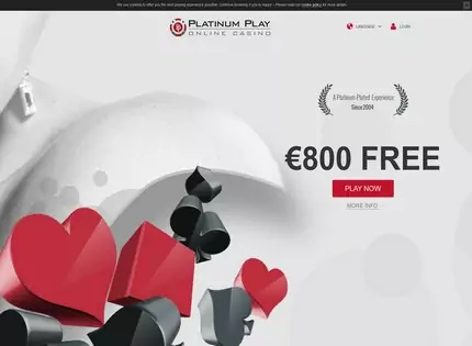 Homepage - Platinum Play Casino Review