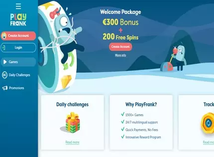 Homepage - PlayFrank Casino Review