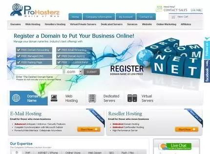 Homepage - ProHosterz Review