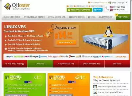 Homepage - Qhoster Review