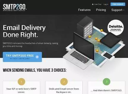 Homepage - SMTP2GO Review