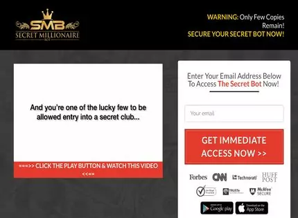 Homepage - Secret Millionaire Bot Review