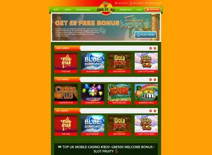 Homepage - Slot Fruity Casino Review