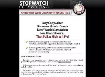 Homepage - Stopwatch Copywriting Review