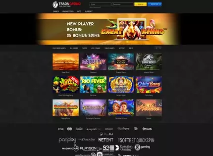 Homepage - Trada Casino Review
